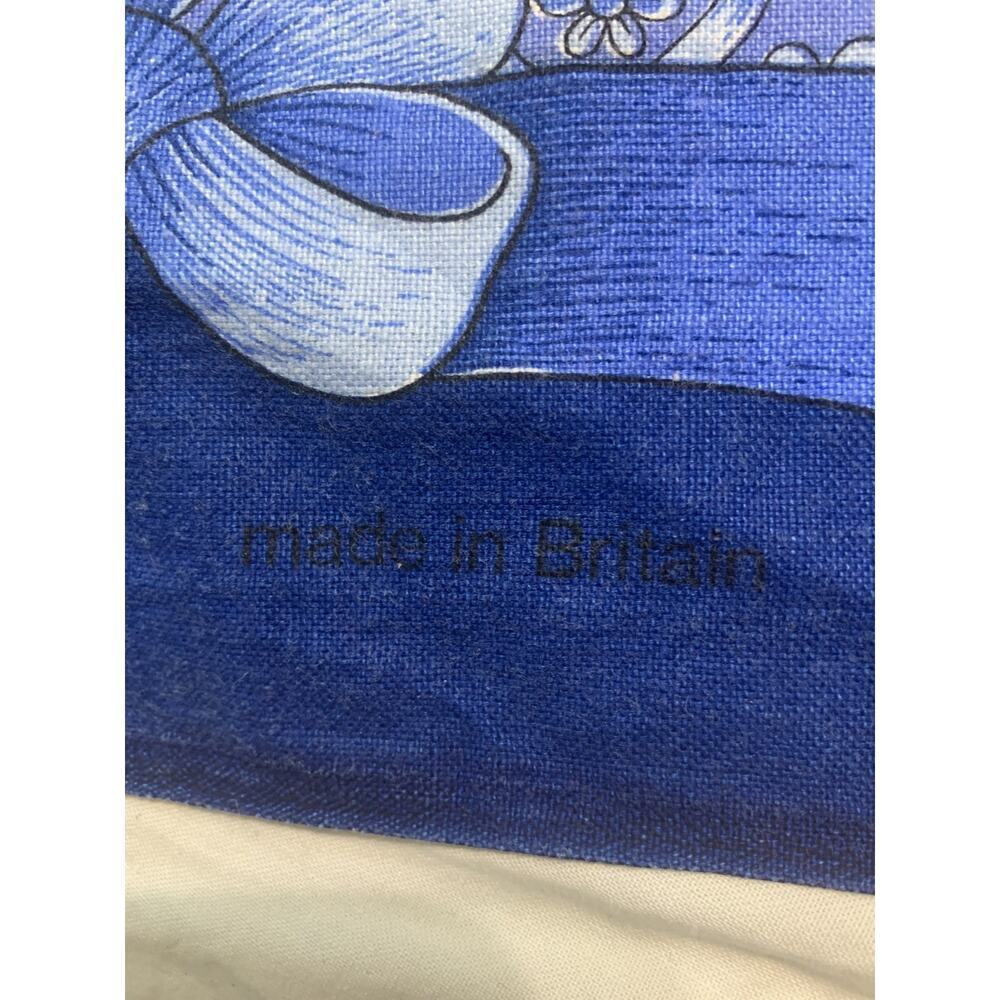 Vtg Royal Wedding Tea Towel Charles And Diana 1981 Blue Signed by Clive Mayor - Picture 6 of 6